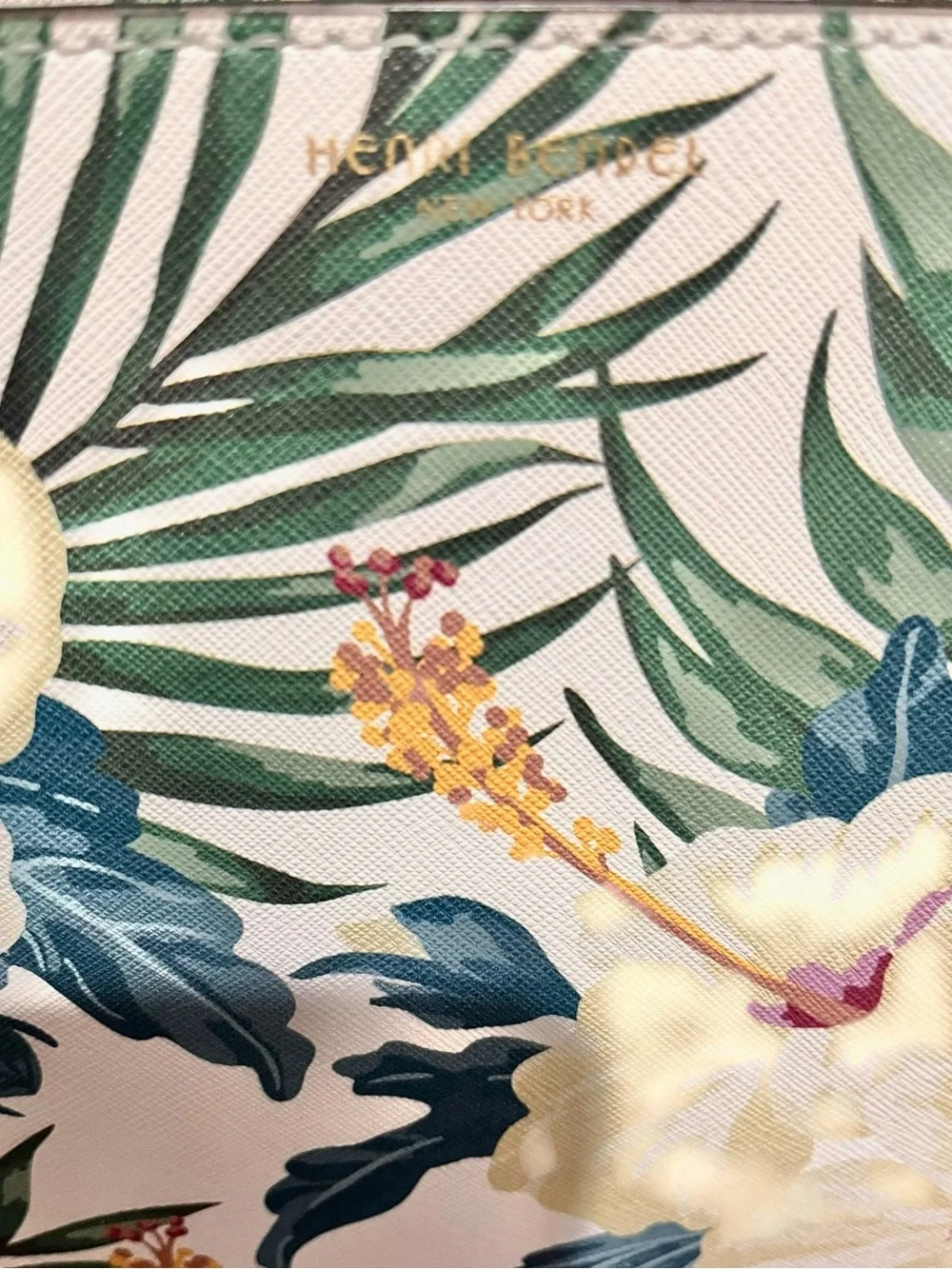 Henri Bendel Rare Tropical Floral Print Zippered Clutch Bag NWOT - Picture 3 of 5